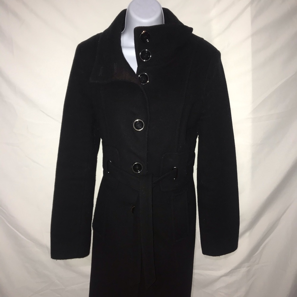 Via Spiga Womens 8 Black Wool Pea Coat❤️